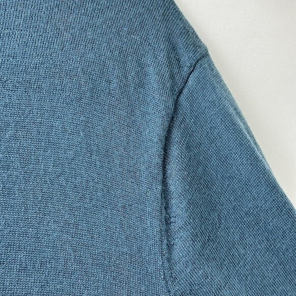 Banana Republic Men’s L Dark Blue 100% Merino Wool Crew Sweater Grandpa Casual - Picture 9 of 12